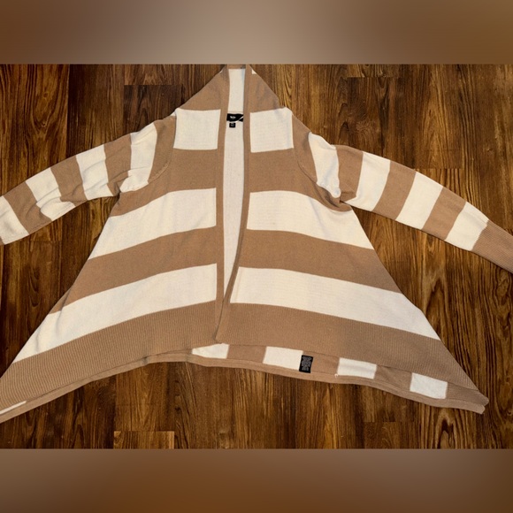 MOSSIMO Brown Cream Striped Cardigan Sweater size XL - Picture 8 of 12